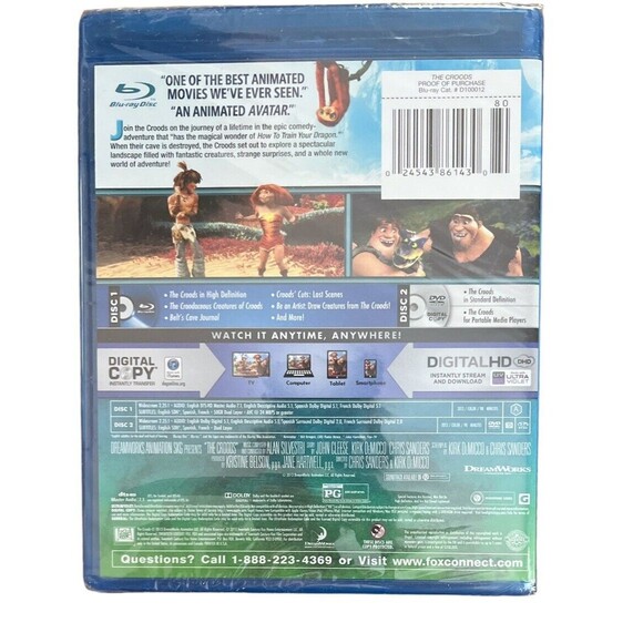 The Croods Dream Works Blu-Ray DVD Digital HD  Sealed - Picture 2 of 2